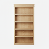 Murphy Door® light oak wooden bookcase with five empty shelves, featuring natural wood grain and traditional styling.