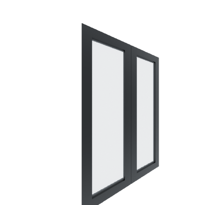 Upper Glass Panel Cabinet Door - Left (Paint Grade) (French Door) - Paint Grade / Black