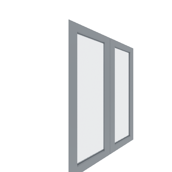 Upper Glass Panel Cabinet Door - Left (Paint Grade) (French Door) - Paint Grade / Unfinished