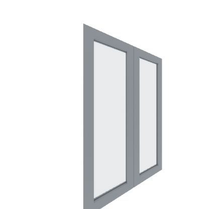 Upper Glass Panel Cabinet Door - Left (Paint Grade) (French Door) - Paint Grade / Unfinished