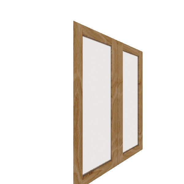 Upper Glass Panel Cabinet Door (White Oak) (Single Door) - White Oak Veneer / Unfinished