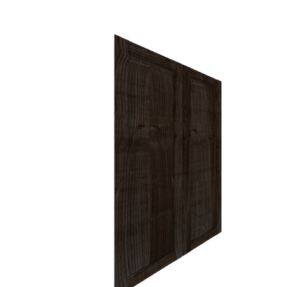 Upper Raised Panel Cabinet Door - Left (Veneers) (French Door) - Knotty Alder Veneer / Burnt Coal Stain