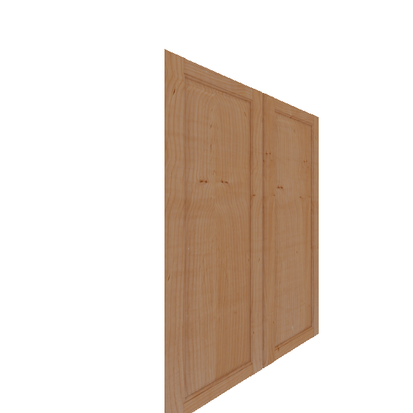 Upper Raised Panel Cabinet Door - Left (Veneers) (French Door) - Knotty Alder Veneer / Unfinished