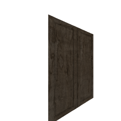 Upper Raised Panel Cabinet Door - Left (Veneers) (French Door) - Maple Veneer / Burnt Coal Stain