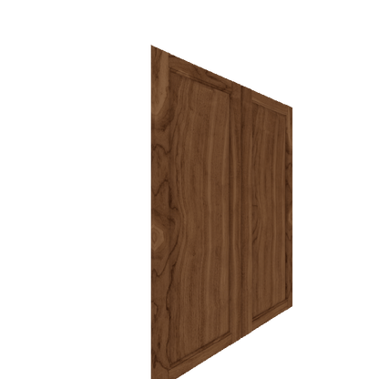 Upper Raised Panel Cabinet Door - Right (Veneers) (French Door) - Walnut Veneer / Clear Stain