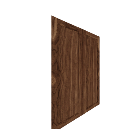 Upper Raised Panel Cabinet Door - Left (Veneers) (French Door) - Walnut Veneer / Unfinished