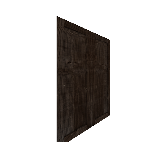 Upper Shaker Cabinet Door - Left (Veneers) (French Door) - Knotty Alder Veneer / Burnt Coal Stain