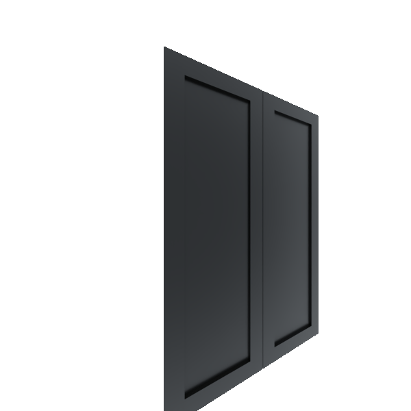 Upper Shaker Cabinet Door - Left (Paint Grade) (French Door) - Paint Grade / Black