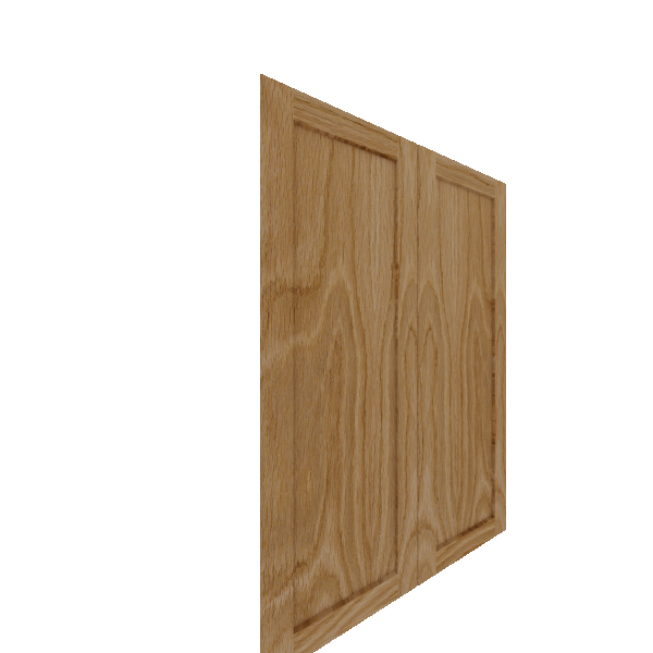 Upper Shaker Cabinet Door (White Oak) (Single Door) - White Oak Veneer / Unfinished