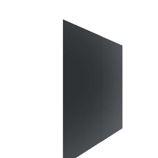 Upper Slab Cabinet Door - Right (Paint Grade) (French Door) - Paint Grade / Black