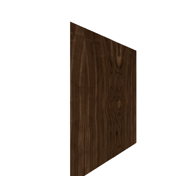Upper Slab Cabinet Door - Left (Veneers) (French Door) - Walnut Veneer / Burnt Coal Stain
