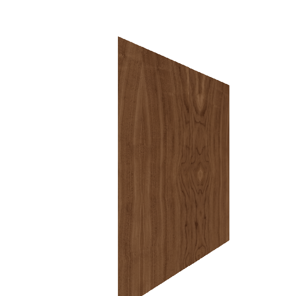 Upper Slab Cabinet Door - Left (Veneers) (French Door) - Walnut Veneer / Clear Stain