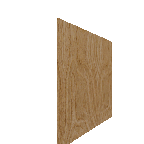 Upper Slab Cabinet Door - Right (White Oak) (French Door) - White Oak Veneer / Unfinished