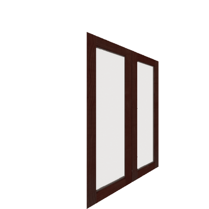 Upper Inset Glass Panel Cabinet Door - Right (Veneers) (French Door) - Knotty Alder Veneer / Cherry Stain