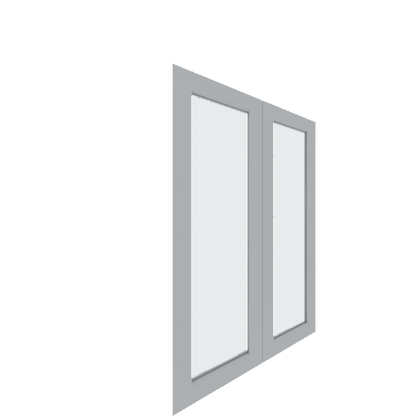 Upper Inset Glass Panel Cabinet Door - Left (Paint Grade) (French Door) - Paint Grade / Primer Only