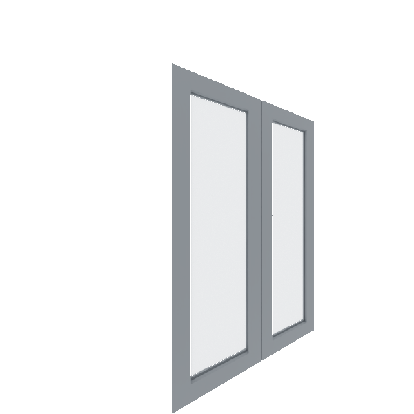 Upper Inset Glass Panel Cabinet Door - Left (Paint Grade) (French Door) - Paint Grade / Unfinished