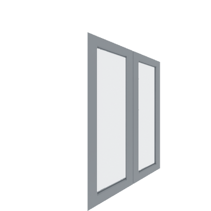 Upper Inset Glass Panel Cabinet Door - Left (Paint Grade) (French Door) - Paint Grade / Unfinished