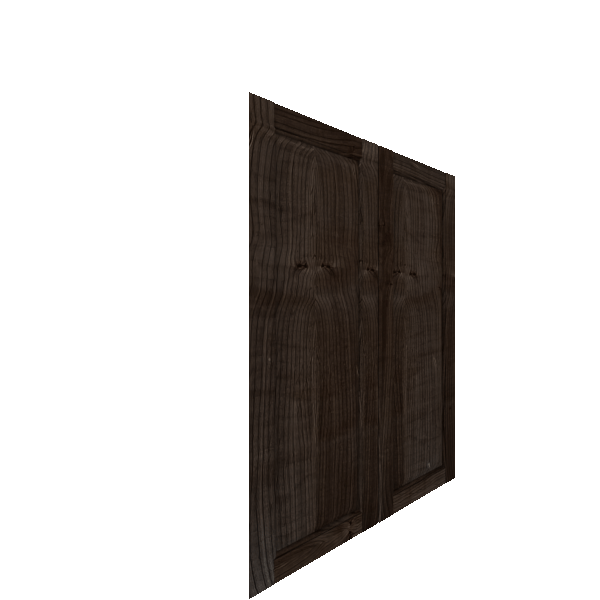 Upper Inset Raised Panel Cabinet Door - Left (Veneers) (French Door) - Knotty Alder Veneer / Burnt Coal Stain