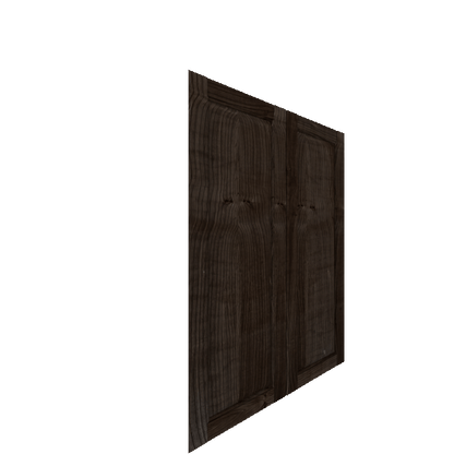 Upper Inset Raised Panel Cabinet Door - Left (Veneers) (French Door) - Knotty Alder Veneer / Burnt Coal Stain