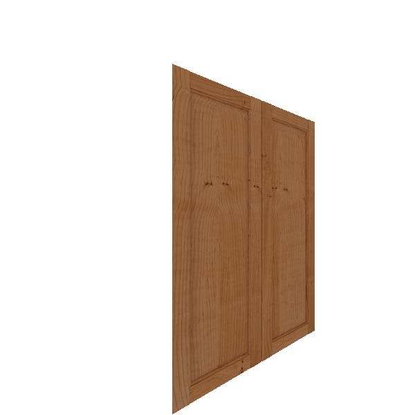 Upper Inset Raised Panel Cabinet Door - Left (Veneers) (French Door) - Knotty Alder Veneer / Clear Stain
