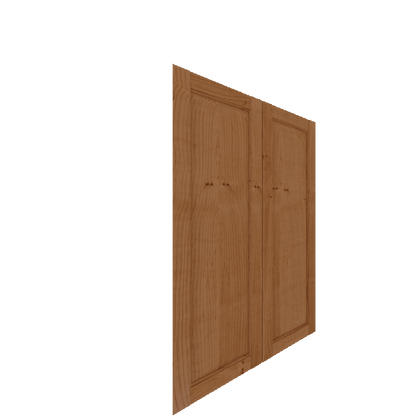 Upper Inset Raised Panel Cabinet Door - Left (Veneers) (French Door) - Knotty Alder Veneer / Clear Stain