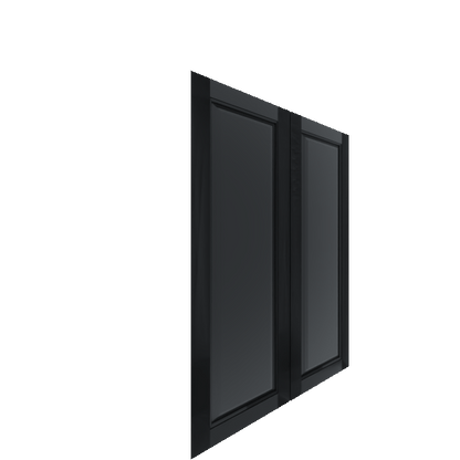Upper Inset Raised Panel Cabinet Door - Right (Paint Grade) (French Door) - Paint Grade / Black