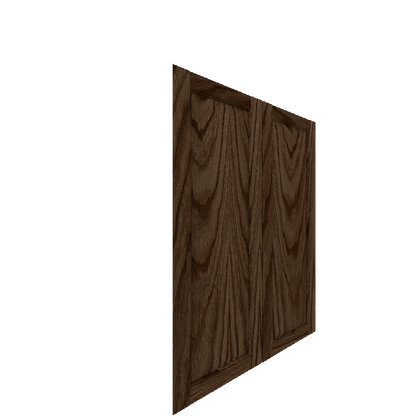 Upper Inset Raised Panel Cabinet Door - Right (Veneers) (French Door) - Red Oak Veneer / Burnt Coal Stain