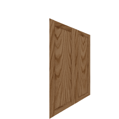 Upper Inset Raised Panel Cabinet Door - Left (Veneers) (French Door) - Red Oak Veneer / Medium Stain