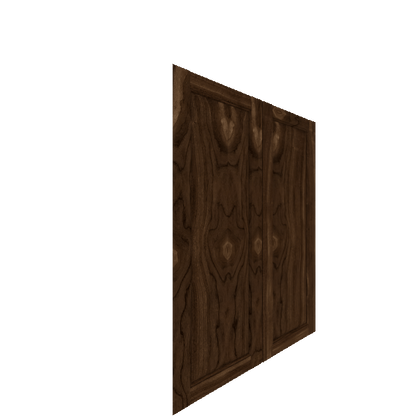 Upper Inset Raised Panel Cabinet Door - Right (Veneers) (French Door) - Walnut Veneer / Burnt Coal Stain