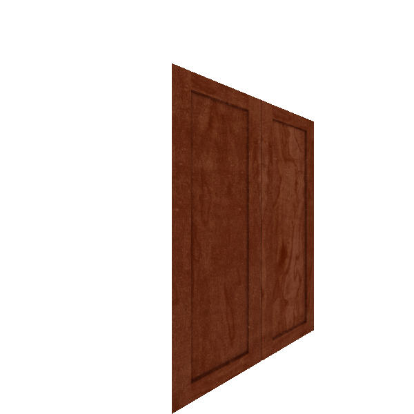 Upper Inset Shaker Cabinet Door (Veneers) (Single Door) - Maple Veneer / Bourbon