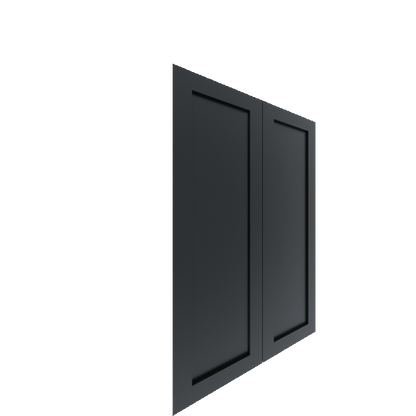 Upper Inset Shaker Cabinet Door - Right (Paint Grade) (French Door) - Paint Grade / Black