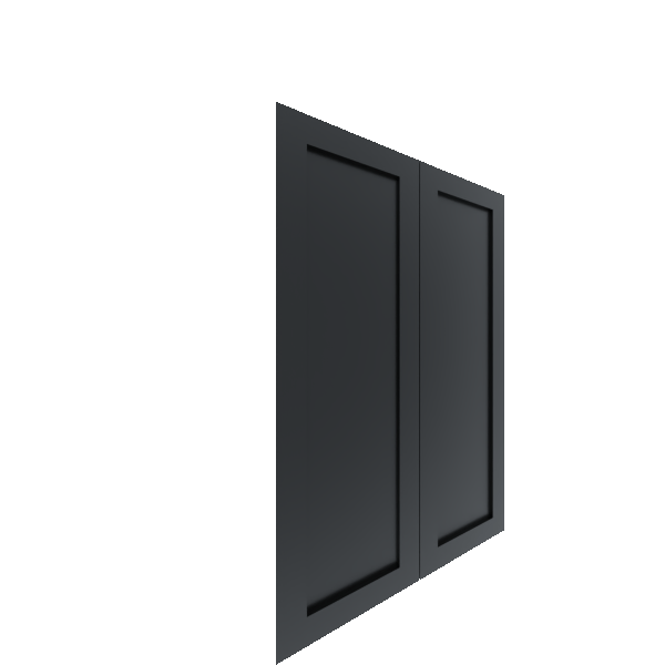 Upper Inset Shaker Cabinet Door (Single Door) (Paint Grade) - Paint Grade / Black