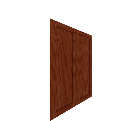 Upper Inset Shaker Cabinet Door (Veneers) (Single Door) - Red Oak Veneer / Bourbon