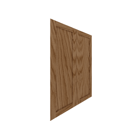 Upper Inset Shaker Cabinet Door - Left (Veneers) (French Door) - Red Oak Veneer / Medium Stain