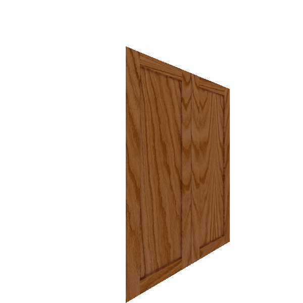 Upper Inset Shaker Cabinet Door (Veneers) (Single Door) - Red Oak Veneer / Warm Walnut