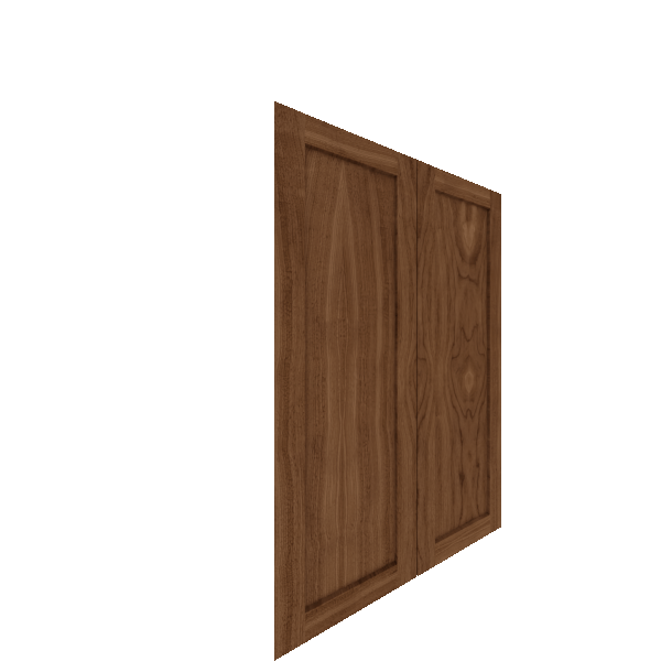 Upper Inset Shaker Cabinet Door (Veneers) (Single Door) - Walnut Veneer / Clear Stain