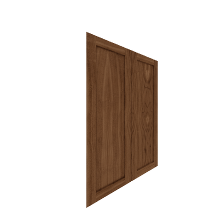 Upper Inset Shaker Cabinet Door (Veneers) (Single Door) - Walnut Veneer / Clear Stain