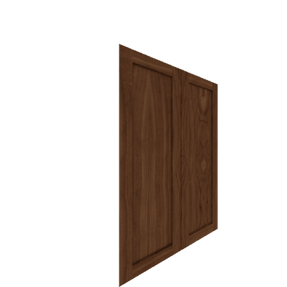 Upper Inset Shaker Cabinet Door (Veneers) (Single Door) - Walnut Veneer / Medium Stain
