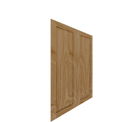 Upper Inset Shaker Cabinet Door - Left (White Oak) (French Door) - White Oak Veneer / Unfinished