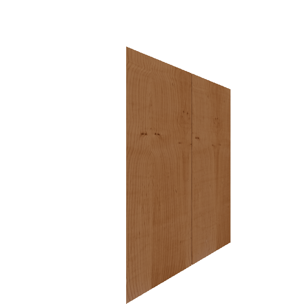 Upper Inset Slab Cabinet Door - Left (Veneers) (French Door) - Knotty Alder Veneer / Clear Stain