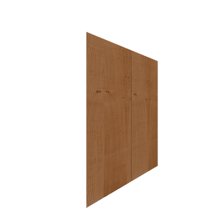 Upper Inset Slab Cabinet Door - Left (Veneers) (French Door) - Knotty Alder Veneer / Clear Stain
