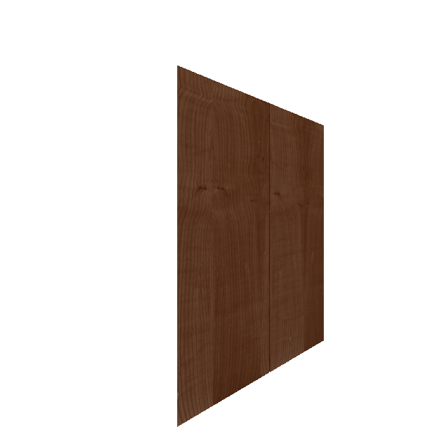 Upper Inset Slab Cabinet Door - Left (Veneers) (French Door) - Knotty Alder Veneer / Medium Stain