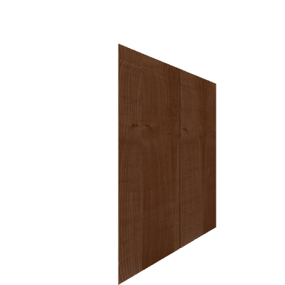 Upper Inset Slab Cabinet Door - Left (Veneers) (French Door) - Knotty Alder Veneer / Medium Stain
