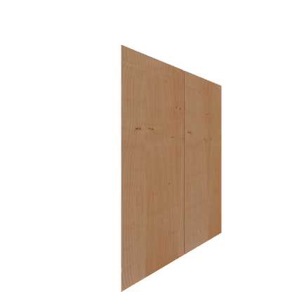 Upper Inset Slab Cabinet Door - Left (Veneers) (French Door) - Knotty Alder Veneer / Unfinished
