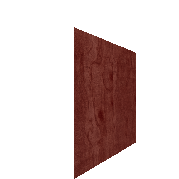 Upper Inset Slab Cabinet Door - Left (Veneers) (French Door) - Maple Veneer / Cherry Stain