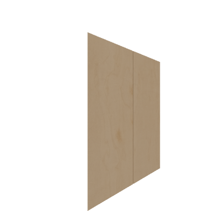 Upper Inset Slab Cabinet Door - Right (Veneers) (French Door) - Maple Veneer / Clear Stain