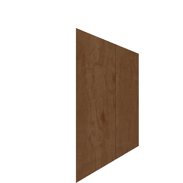 Upper Inset Slab Cabinet Door - Left (Veneers) (French Door) - Maple Veneer / Medium Stain