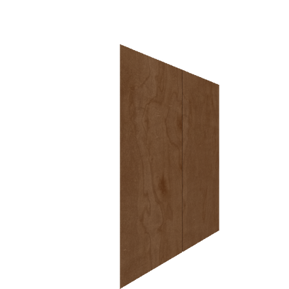 Upper Inset Slab Cabinet Door - Left (Veneers) (French Door) - Maple Veneer / Medium Stain