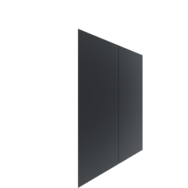 Upper Inset Slab Cabinet Door - Left (Paint Grade) (French Door) - Paint Grade / Black