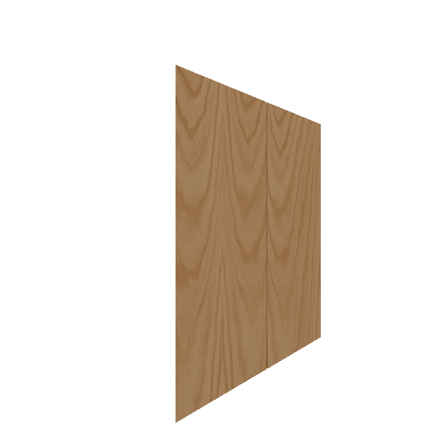 Upper Inset Slab Cabinet Door - Left (Veneers) (French Door) - Red Oak Veneer / Clear Stain